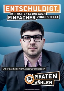 Lauer Piratenpartei Entschuldigung Plakat